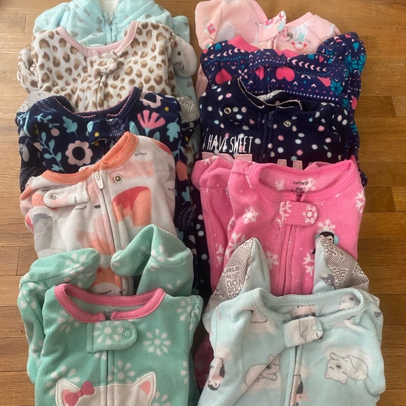 Other - 9 month fleece pajamas - 10 pieces